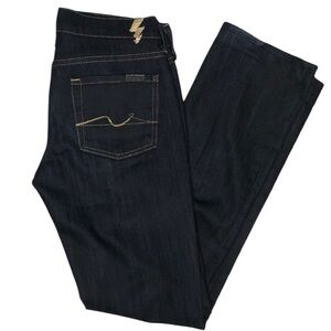 7FAM Straight leg dark wash jeans, size 26